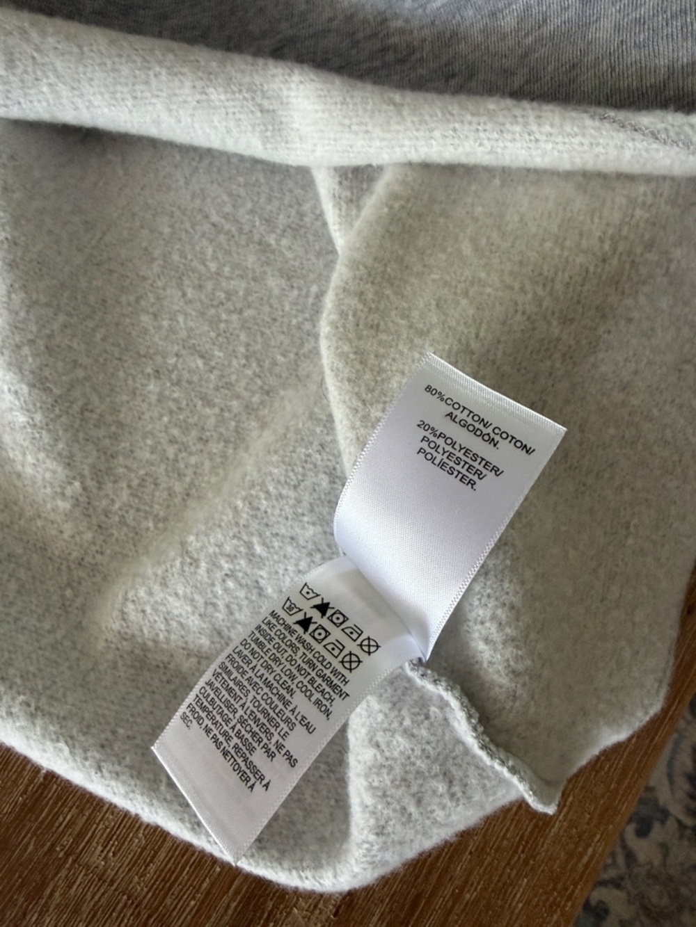 Lucky Brand embellished neckline swingy sweatshirt with back zip and raw hem - Picture 7 of 7